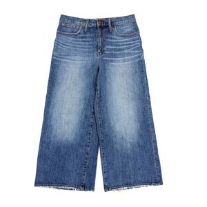 Madewell Women's 30 Wide-Leg Crop Jeans in Finney Wash